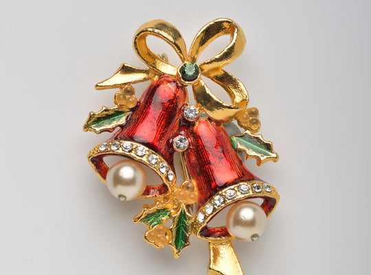 Weihnachtsglocken-Brosche