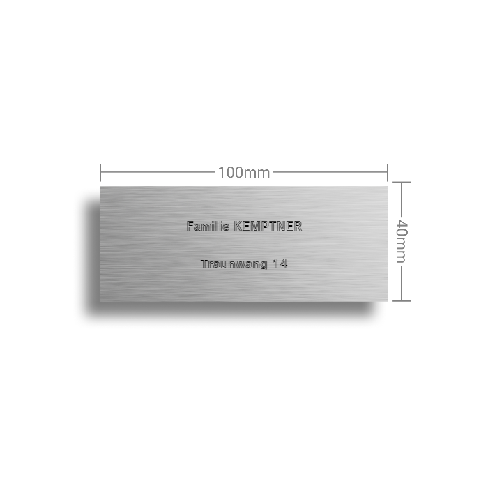 Aluminumschild 100x40x1,5mm