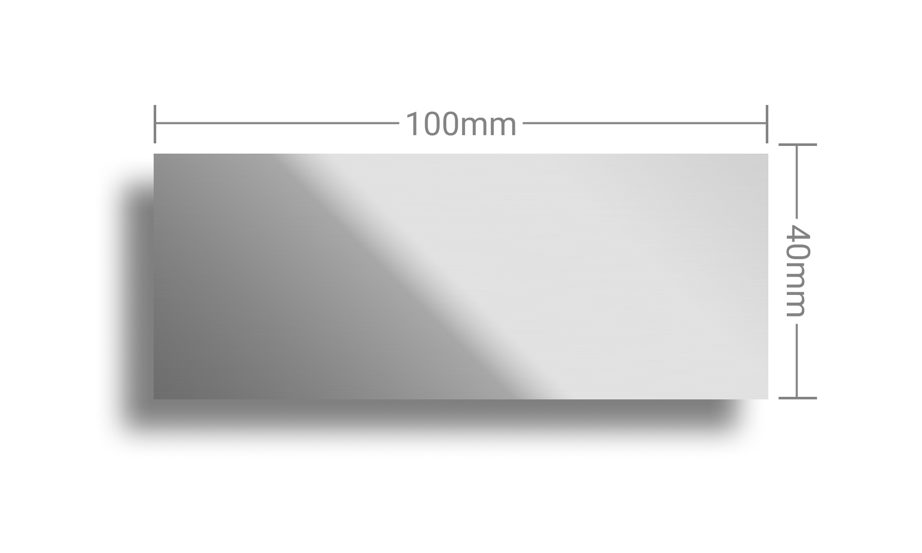 Aluminumschild 100x40x1,5mm