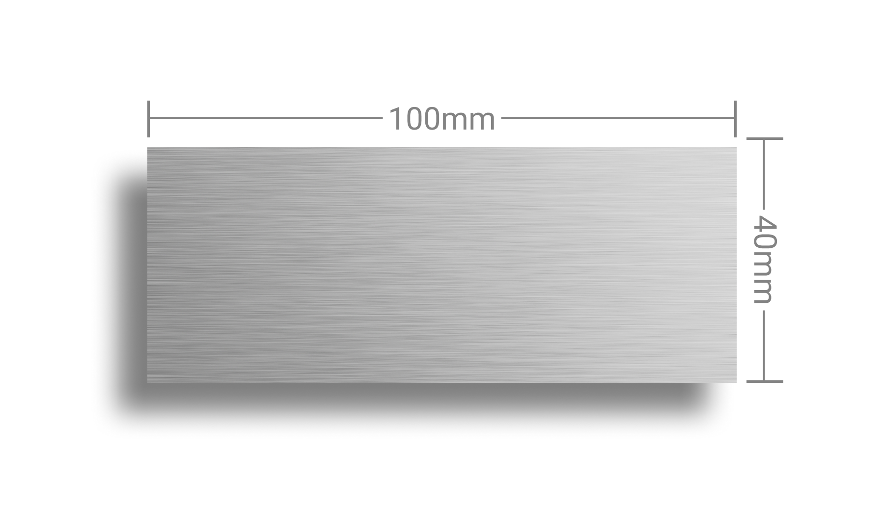 Aluminumschild 100x40x1,5mm