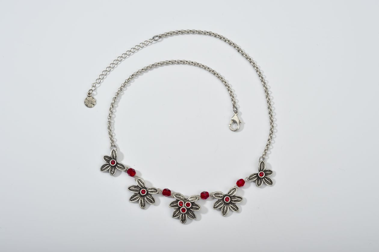Strassblattcollier 42-46cm