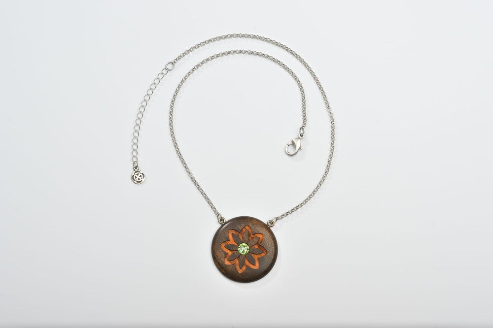Pure-Holzrondellkette mit Strass