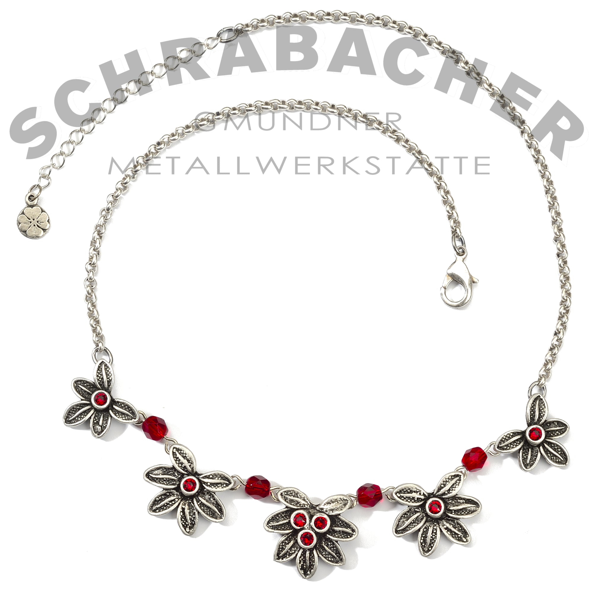 Strassblattcollier 42-46cm