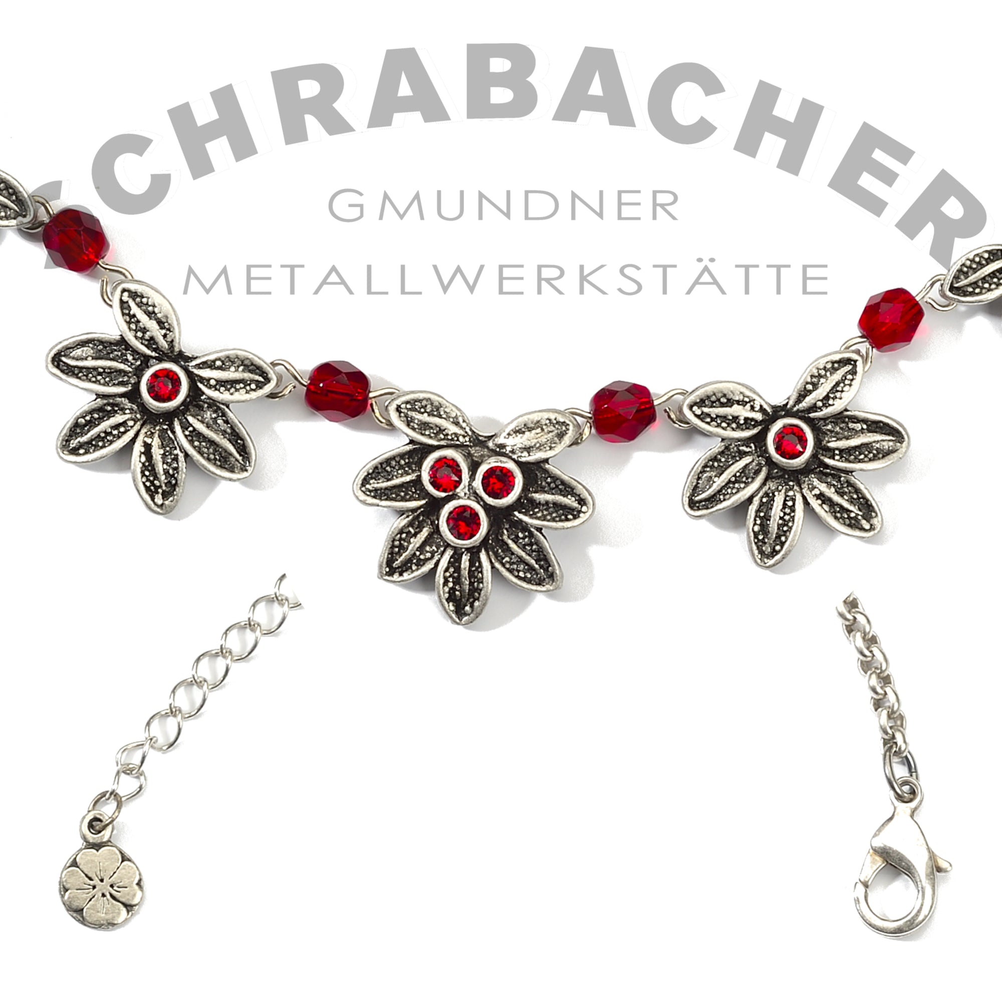 Strassblattcollier 42-46cm