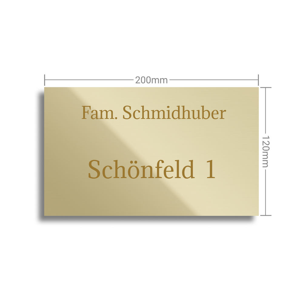 Vollmessingschild 200x120x1,5mm