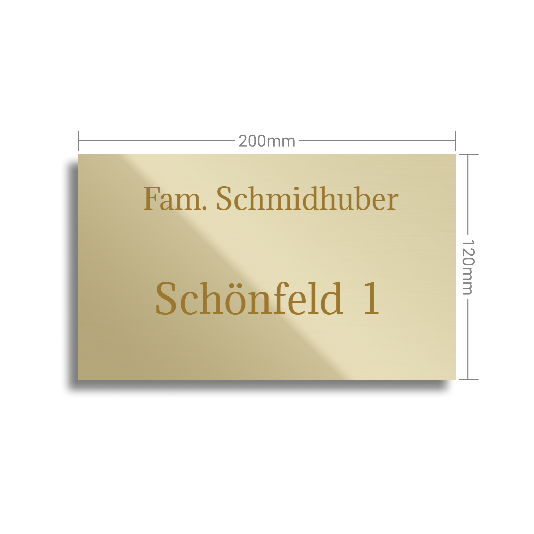 Vollmessingschild 200x120x1,5mm