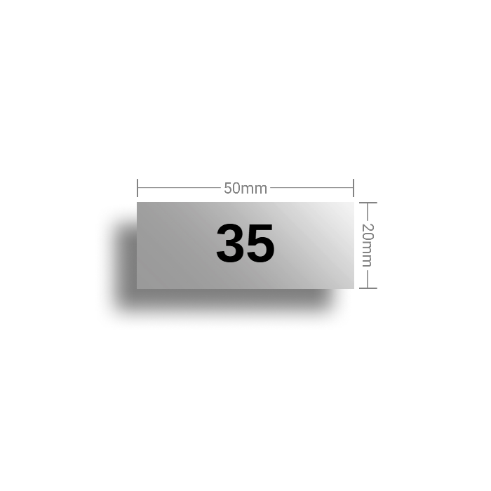 Aluminumschild 50x20x1,5mm