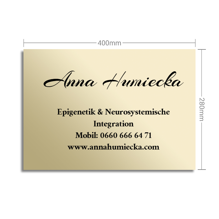 Vollmessingschild 400x280x1,5mm