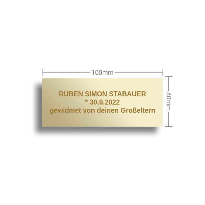 Vollmessingschild 100x40x1,5mm