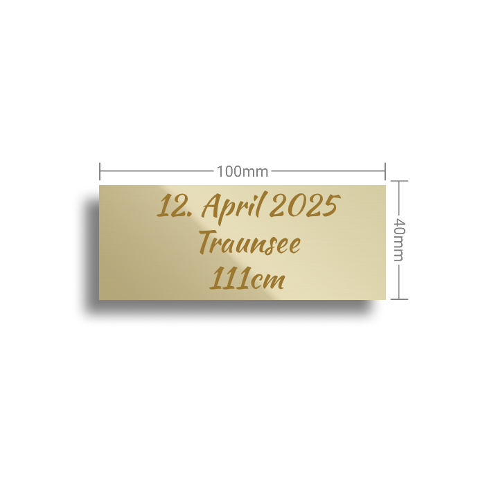 Vollmessingschild 100x40x1,5mm