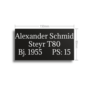 Kunststoffschild 150x80x1,6mm
