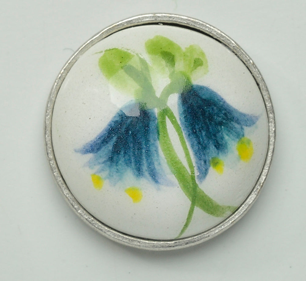 10Stk. Keramikknopf Handbemalt Glockenblume